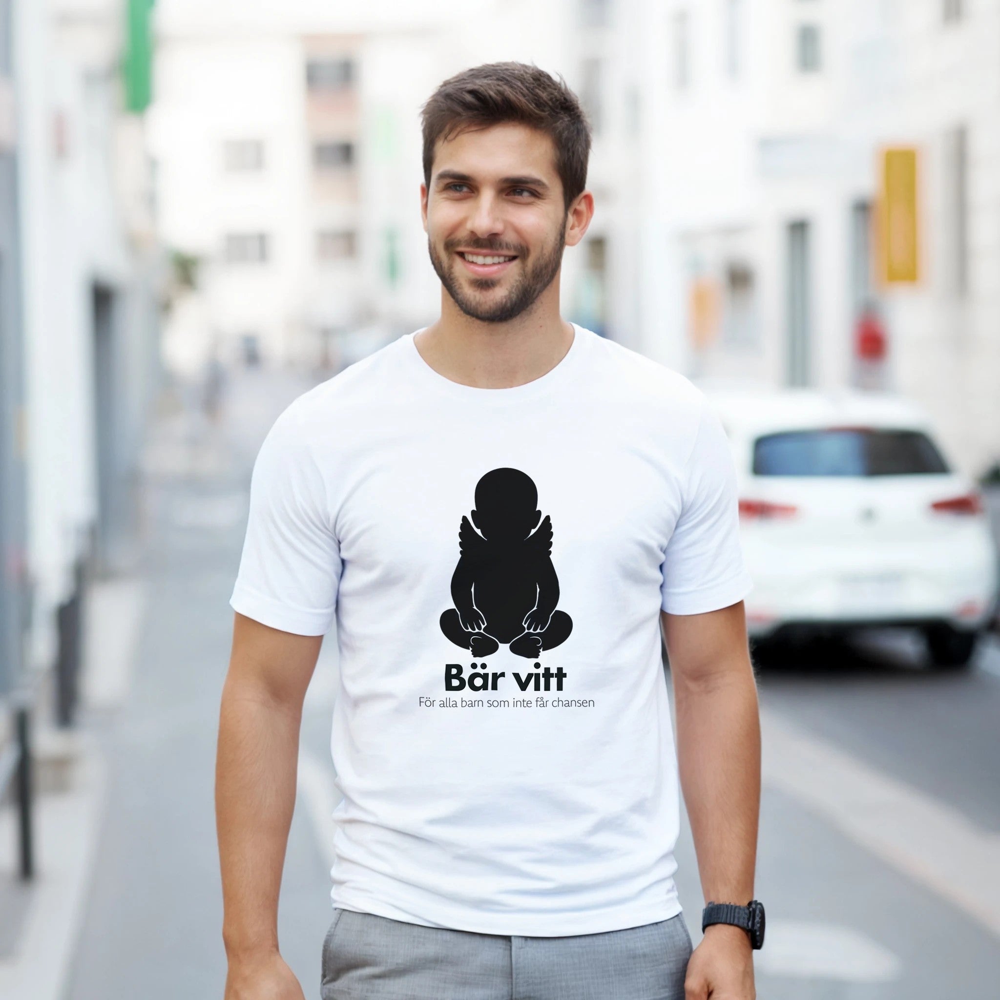 Bär Vitt T-Shirt - Herr - Barnuppropet