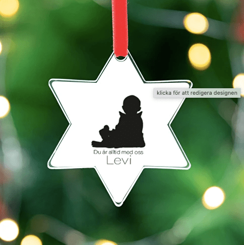 Julgransdekoration - Stjärna - Barnuppropet