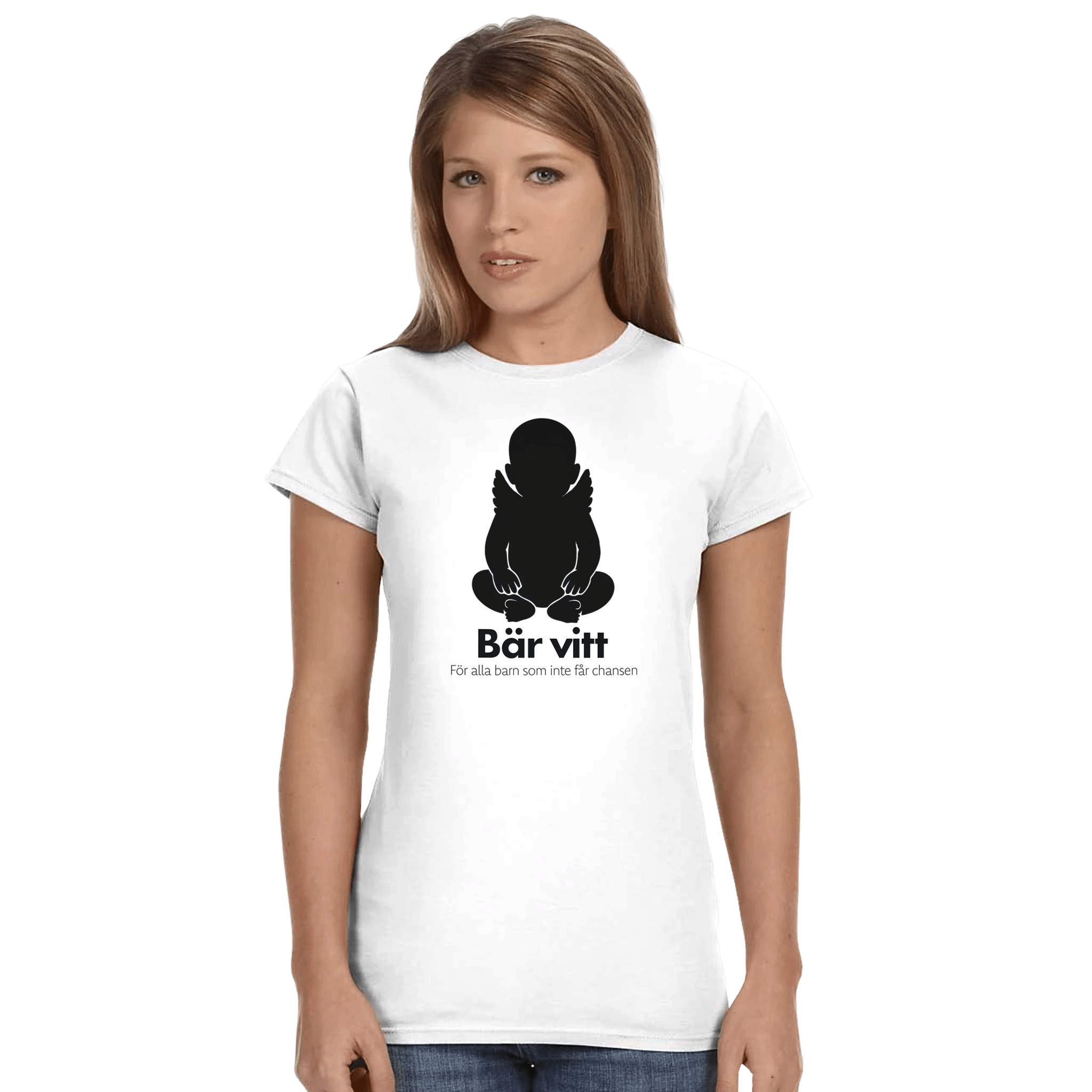 Bärvitt t-shirt - Dam - Barnuppropet